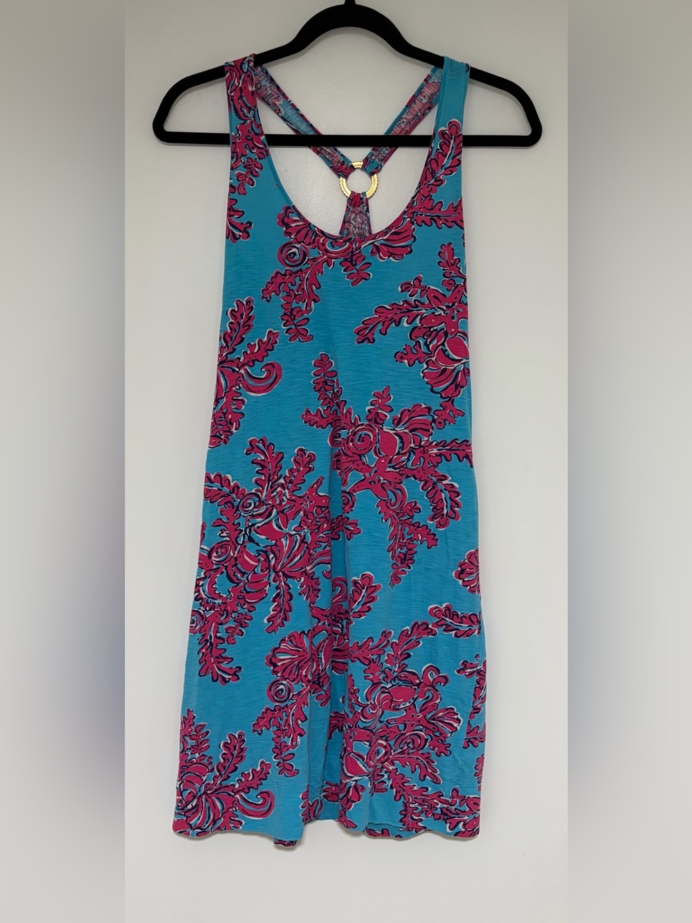 Lilly Pulitzer Women’s Shore Racerback Tank Dress in Rhode Island Reef Sz Small